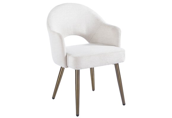 Eetkamerstoel Fuento Sneak Linnen 110 - bruin - vast - Pocketvering