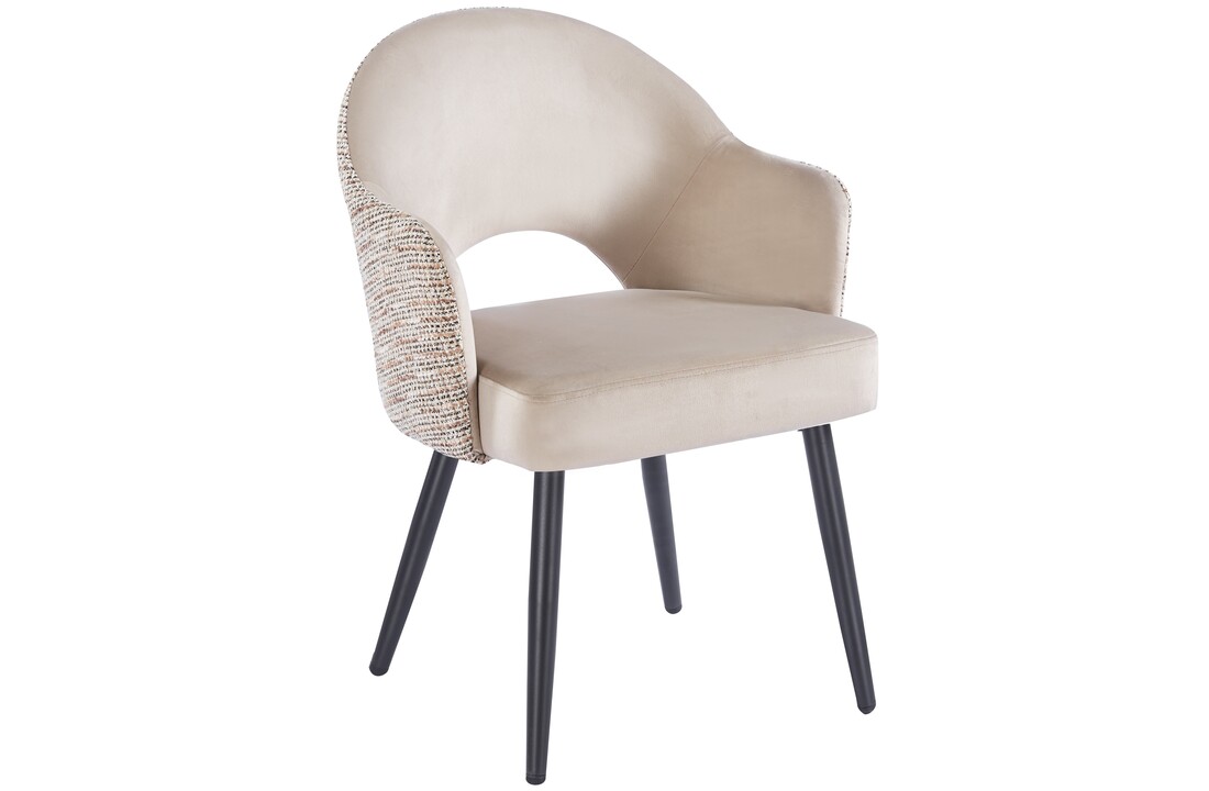 Eetkamerstoel Fuento Velvet / Be Trendy - zwart - vast - Pocketvering