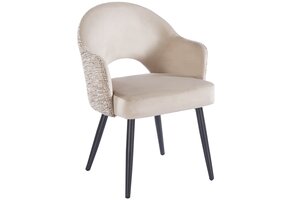 Eetkamerstoel Fuento Velvet / Be Trendy - zwart - vast - Pocketvering