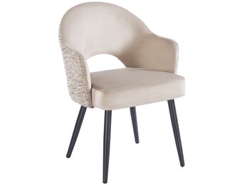 Eetkamerstoel Fuento Velvet / Be Trendy - zwart - vast - Pocketvering