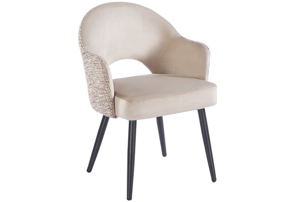 Eetkamerstoel Fuento Velvet / Be Trendy - zwart - vast - Pocketvering