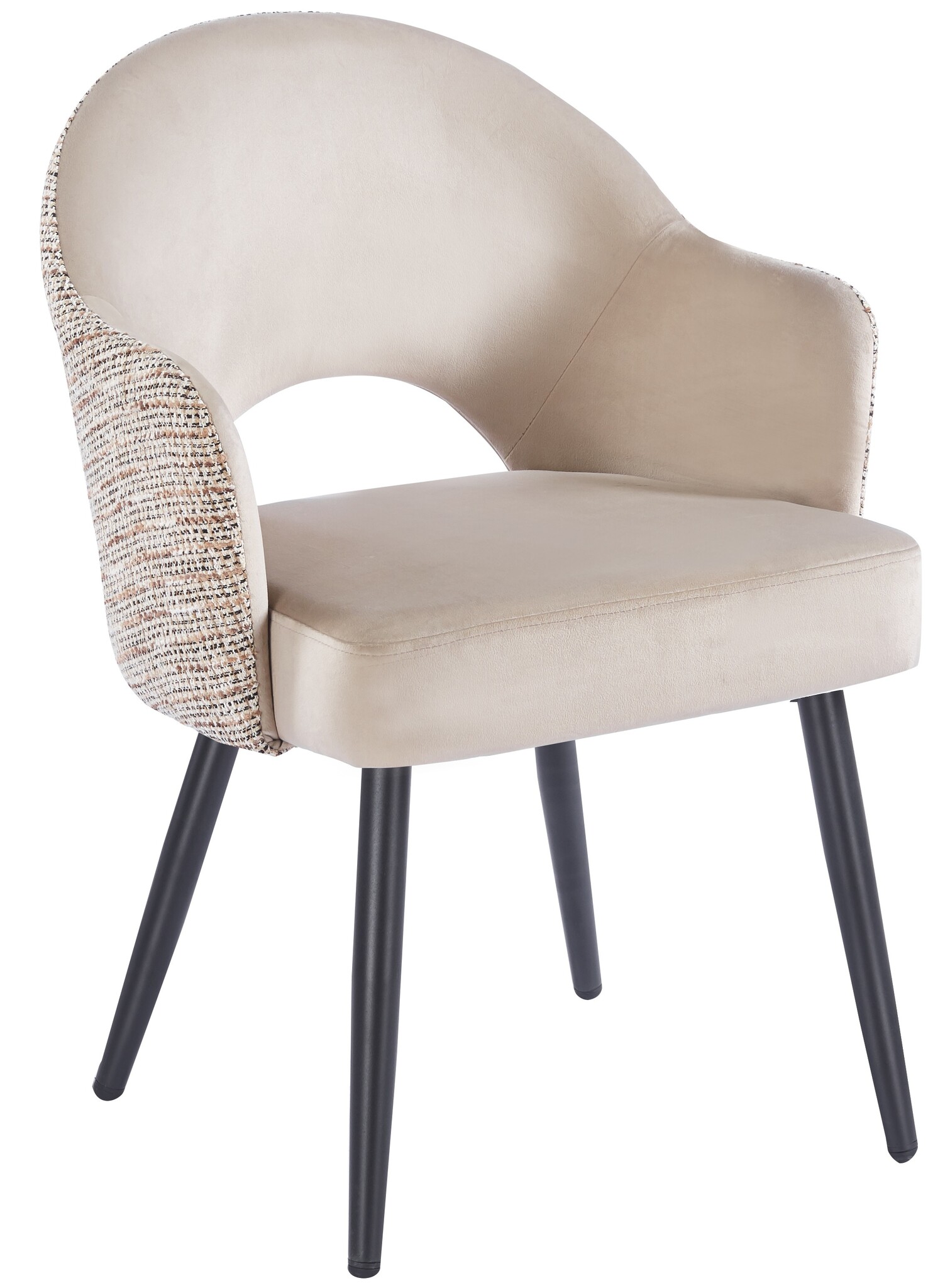 Eetkamerstoel Fuento Velvet / Be Trendy - zwart - vast - Pocketvering