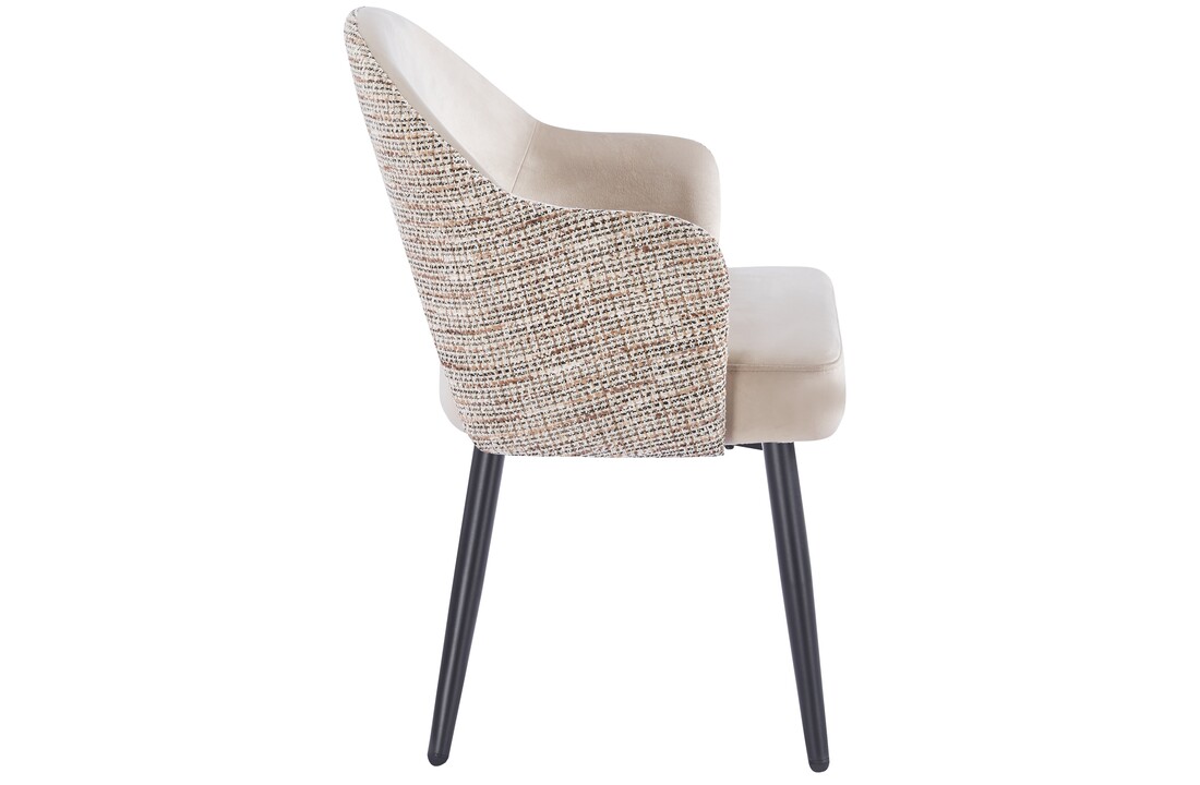 Eetkamerstoel Fuento Velvet / Be Trendy - zwart - vast - Pocketvering