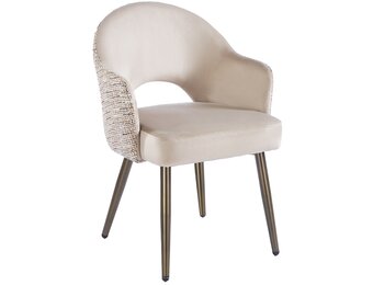 Eetkamerstoel Fuento Velvet / Be Trendy - bruin - vast - Pocketvering