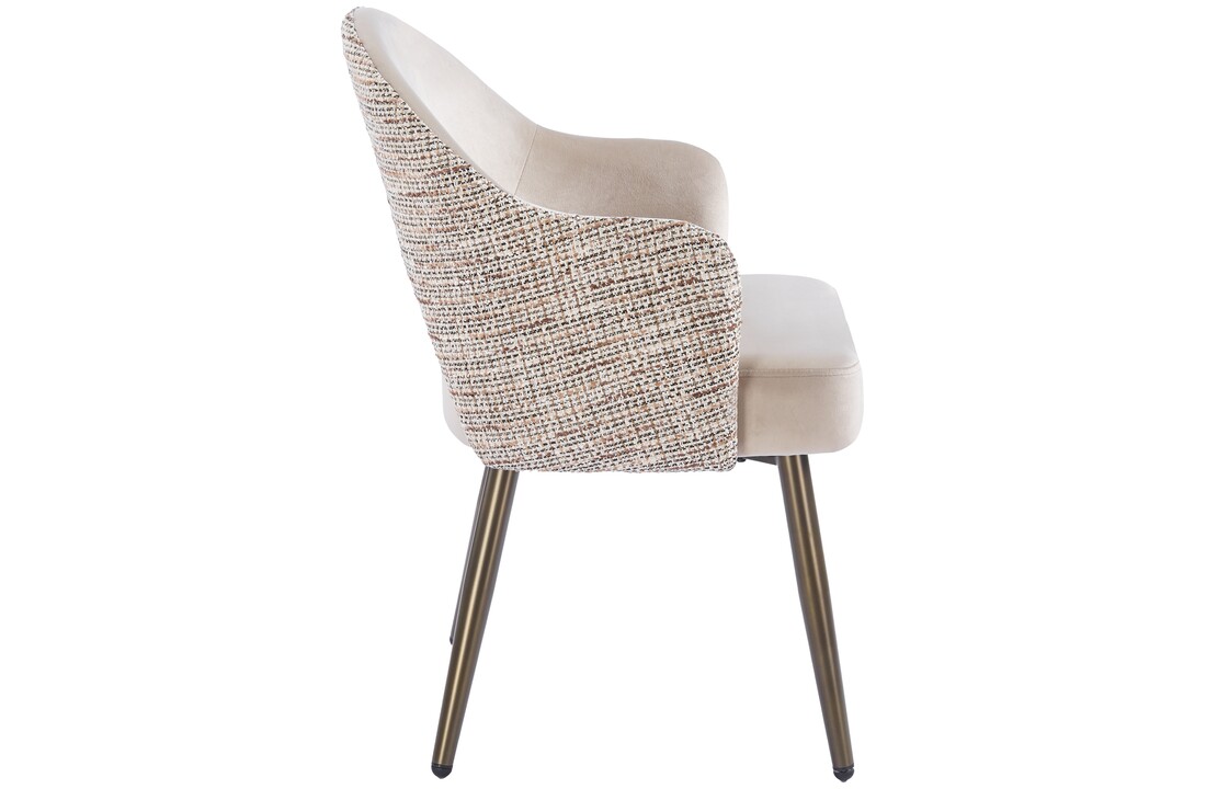 Eetkamerstoel Fuento Velvet / Be Trendy - bruin - vast - Pocketvering