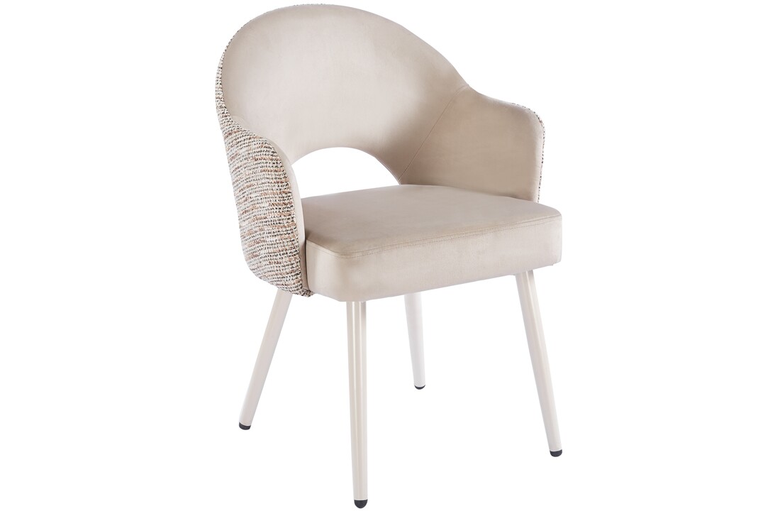 Eetkamerstoel Fuento Velvet / Be Trendy - beige - vast - Pocketvering