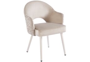 Eetkamerstoel Fuento Velvet / Be Trendy - beige - vast - Pocketvering