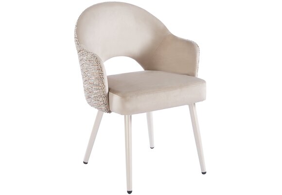 Eetkamerstoel Fuento Velvet / Be Trendy - beige - vast - Pocketvering