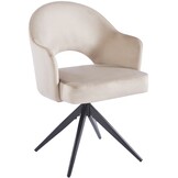 Eetkamerstoel Fuento Taupe velvet  - zwart - draai - Pocketvering