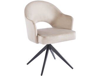 Eetkamerstoel Fuento Taupe velvet  - zwart - draai - Pocketvering