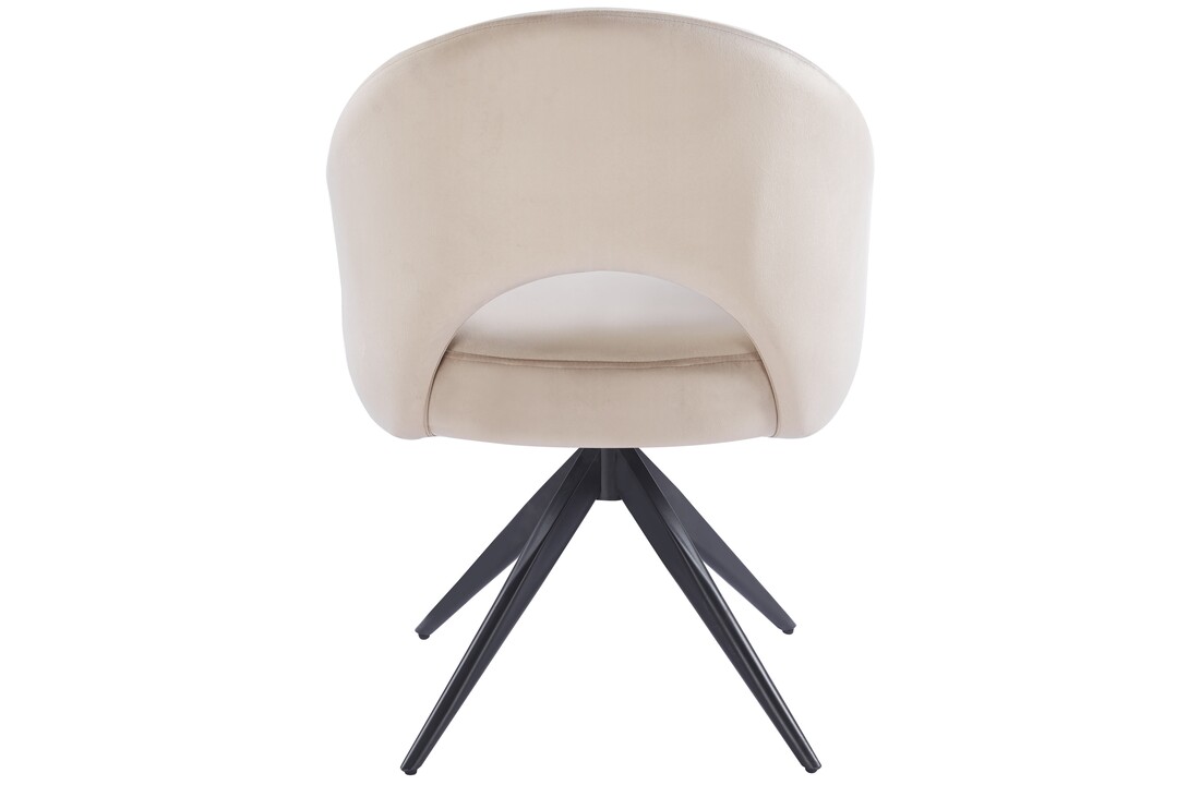 Eetkamerstoel Fuento Taupe velvet - zwart - draai - Pocketvering