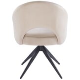 Eetkamerstoel Fuento Taupe velvet  - zwart - draai - Pocketvering