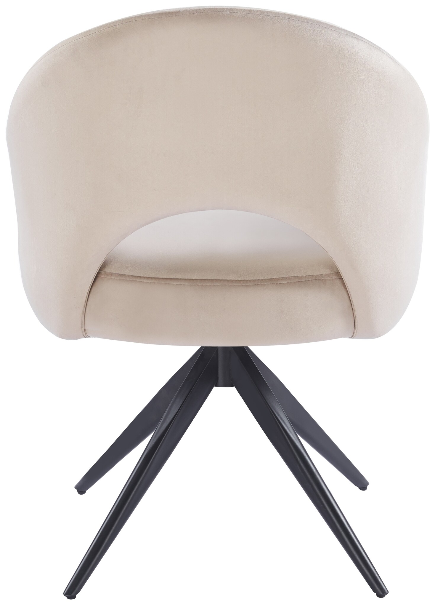 Eetkamerstoel Fuento Taupe velvet - zwart - draai - Pocketvering