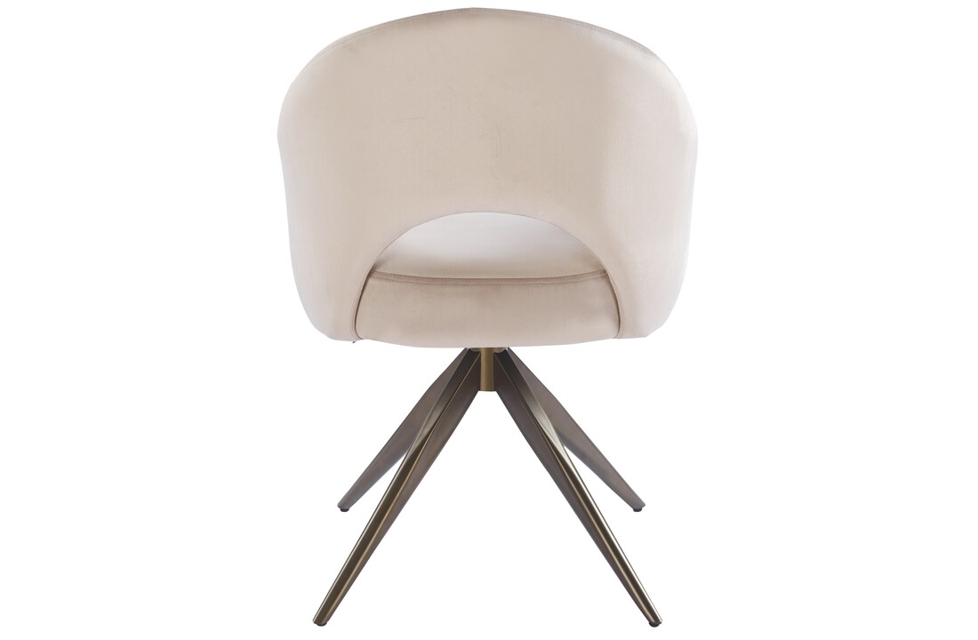 Eetkamerstoel Fuento Taupe velvet - bruin - draai - Pocketvering