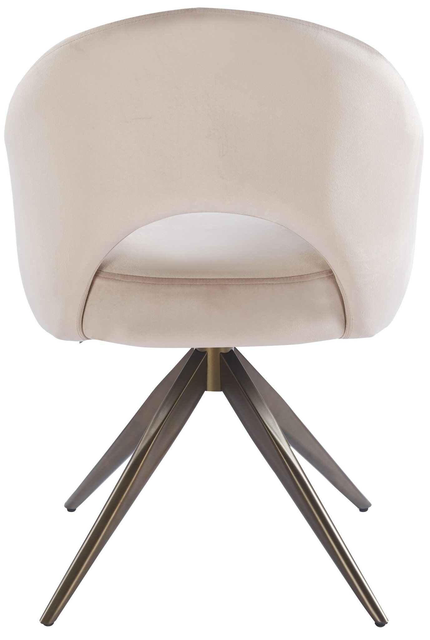 Eetkamerstoel Fuento Taupe velvet - bruin - draai - Pocketvering