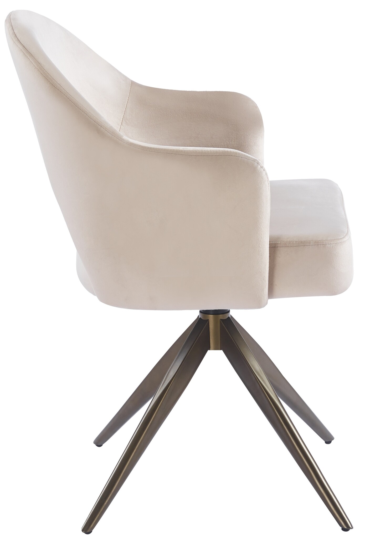 Eetkamerstoel Fuento Taupe velvet - bruin - draai - Pocketvering