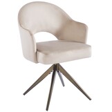 Eetkamerstoel Fuento Taupe velvet - bruin - draai - Pocketvering