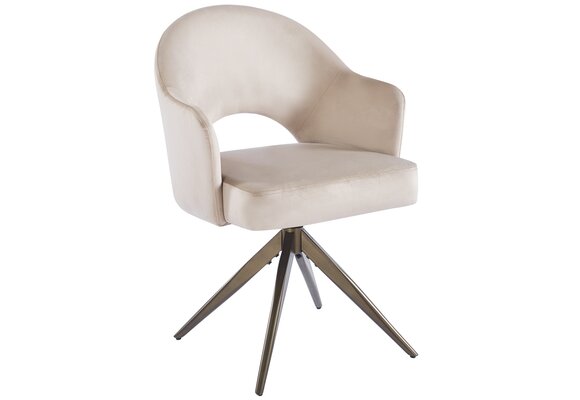 Eetkamerstoel Fuento Taupe velvet - bruin - draai - Pocketvering