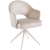 Eetkamerstoel Fuento Taupe velvet - beige - draai - Pocketvering