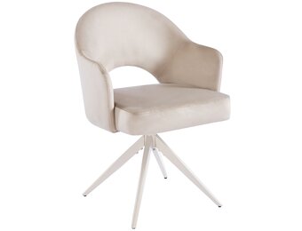 Eetkamerstoel Fuento Taupe velvet - beige - draai - Pocketvering