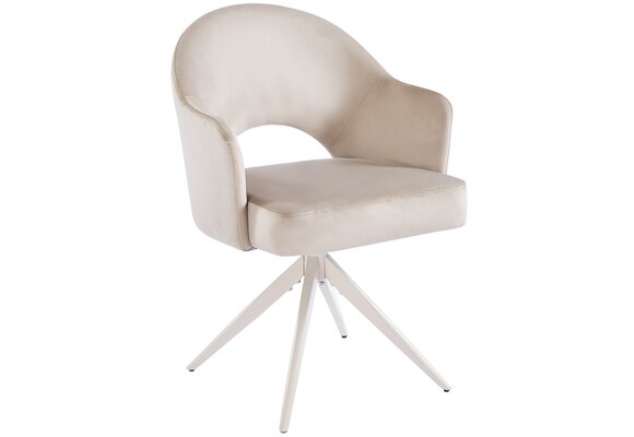 Eetkamerstoel Fuento Taupe velvet - beige - draai - Pocketvering