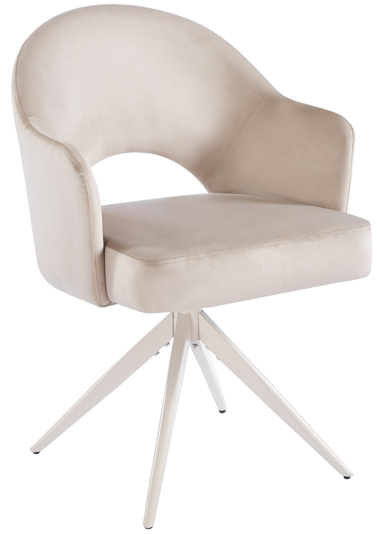 Eetkamerstoel Fuento Taupe velvet - beige - draai - Pocketvering