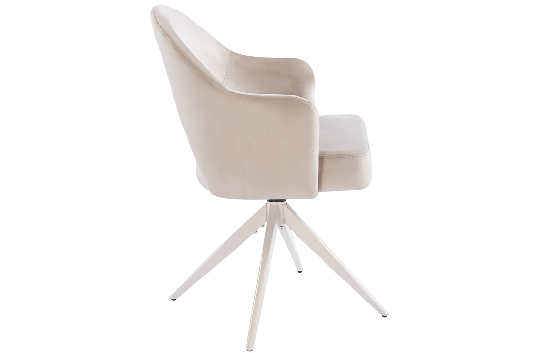 Eetkamerstoel Fuento Taupe velvet - beige - draai - Pocketvering