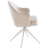 Eetkamerstoel Fuento Taupe velvet - beige - draai - Pocketvering