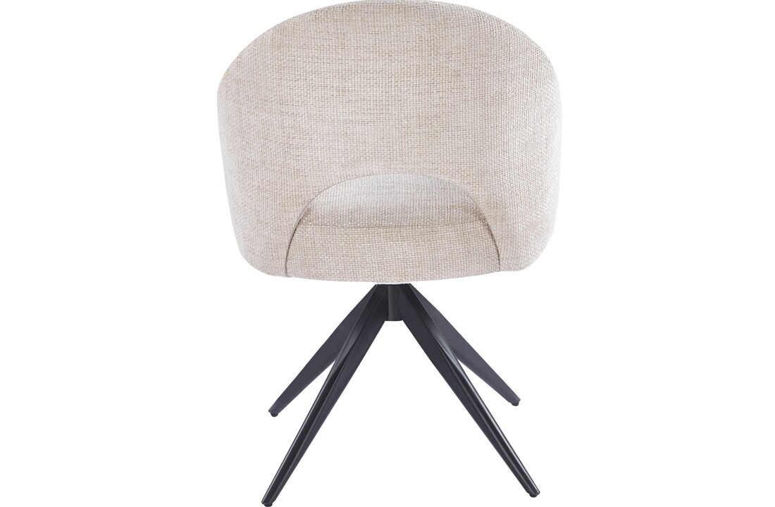 Eetkamerstoel Fuento Renegade Natural 01 - zwart - draai - Pocketvering