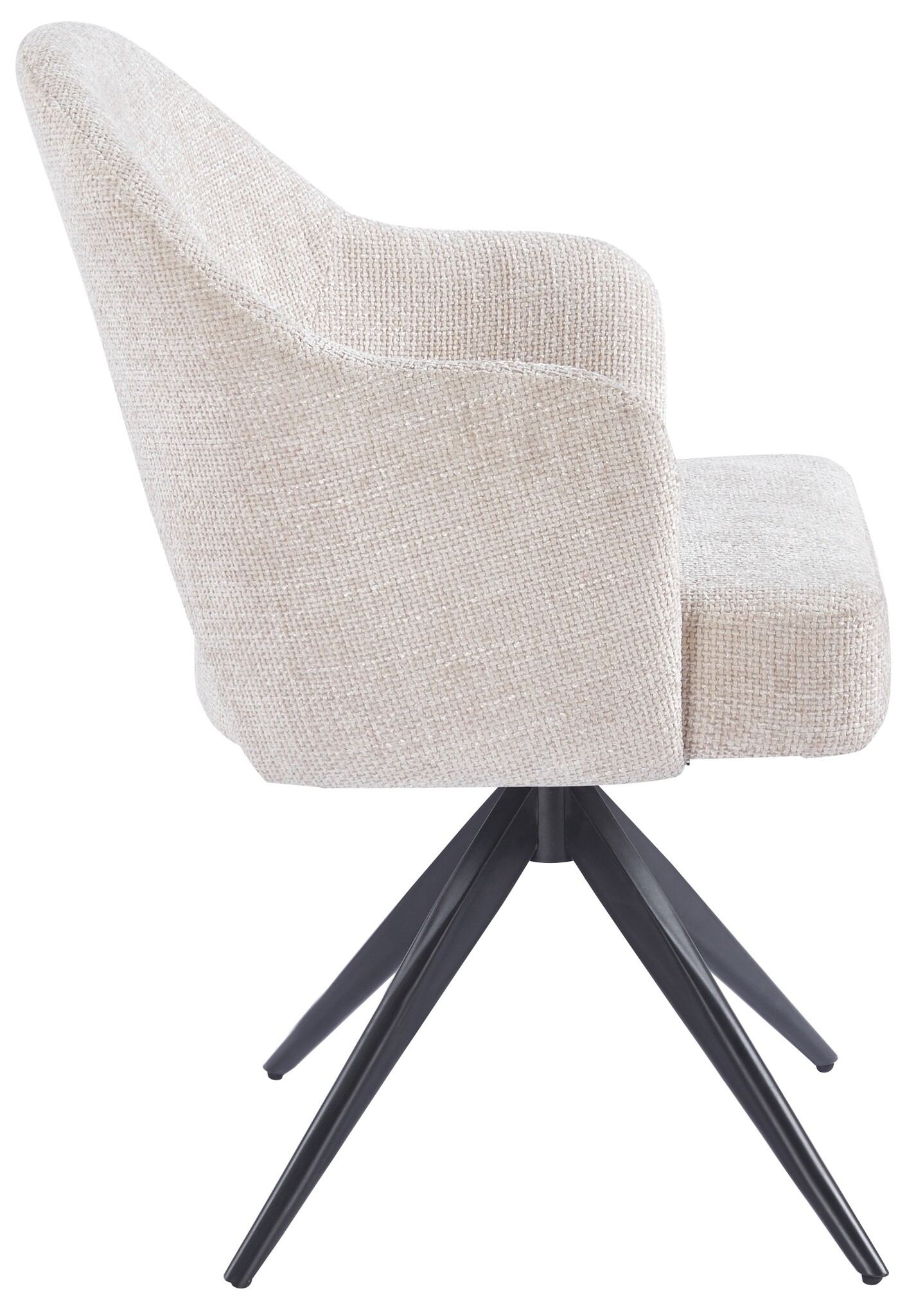 Eetkamerstoel Fuento Renegade Natural 01 - zwart - draai - Pocketvering