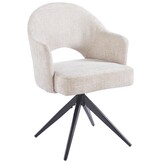 Eetkamerstoel Fuento Renegade Natural 01  - zwart - draai - Pocketvering