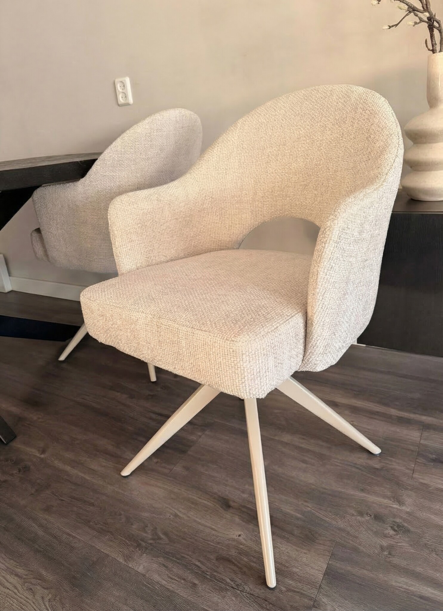 Eetkamerstoel Fuento Renegade Natural 01 - beige - draai - Pocketvering