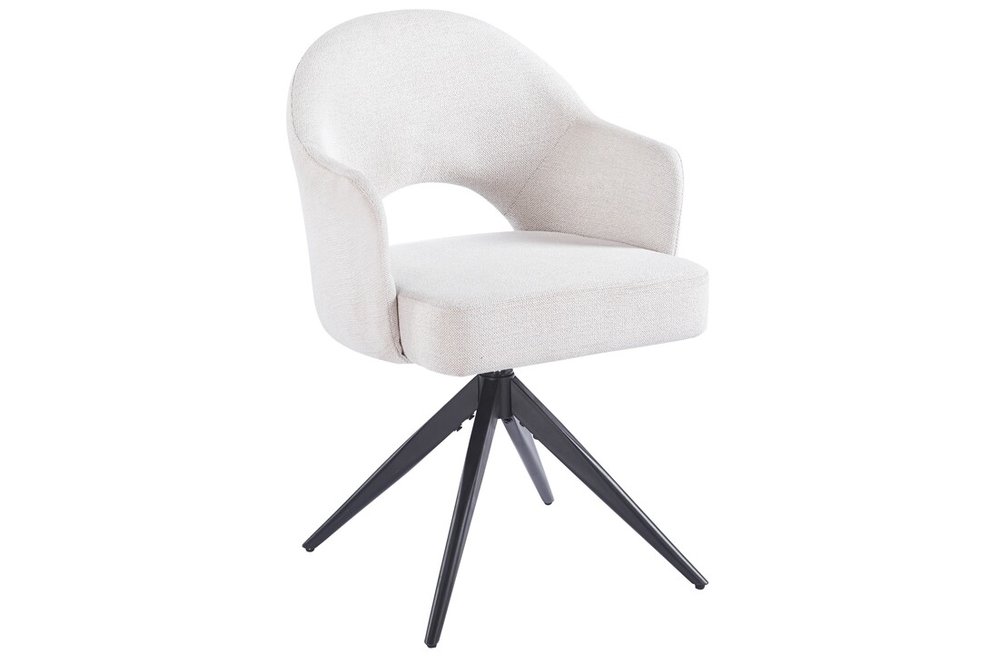 Eetkamerstoel Fuento Sneak Linnen 110 - zwart - draai - Pocketvering
