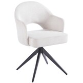 Eetkamerstoel Fuento Sneak Linnen 110  - zwart - draai - Pocketvering