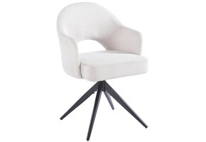 Eetkamerstoel Fuento Sneak Linnen 110  - zwart - draai - Pocketvering