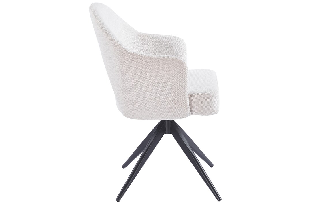 Eetkamerstoel Fuento Sneak Linnen 110 - zwart - draai - Pocketvering