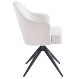 Eetkamerstoel Fuento Sneak Linnen 110  - zwart - draai - Pocketvering