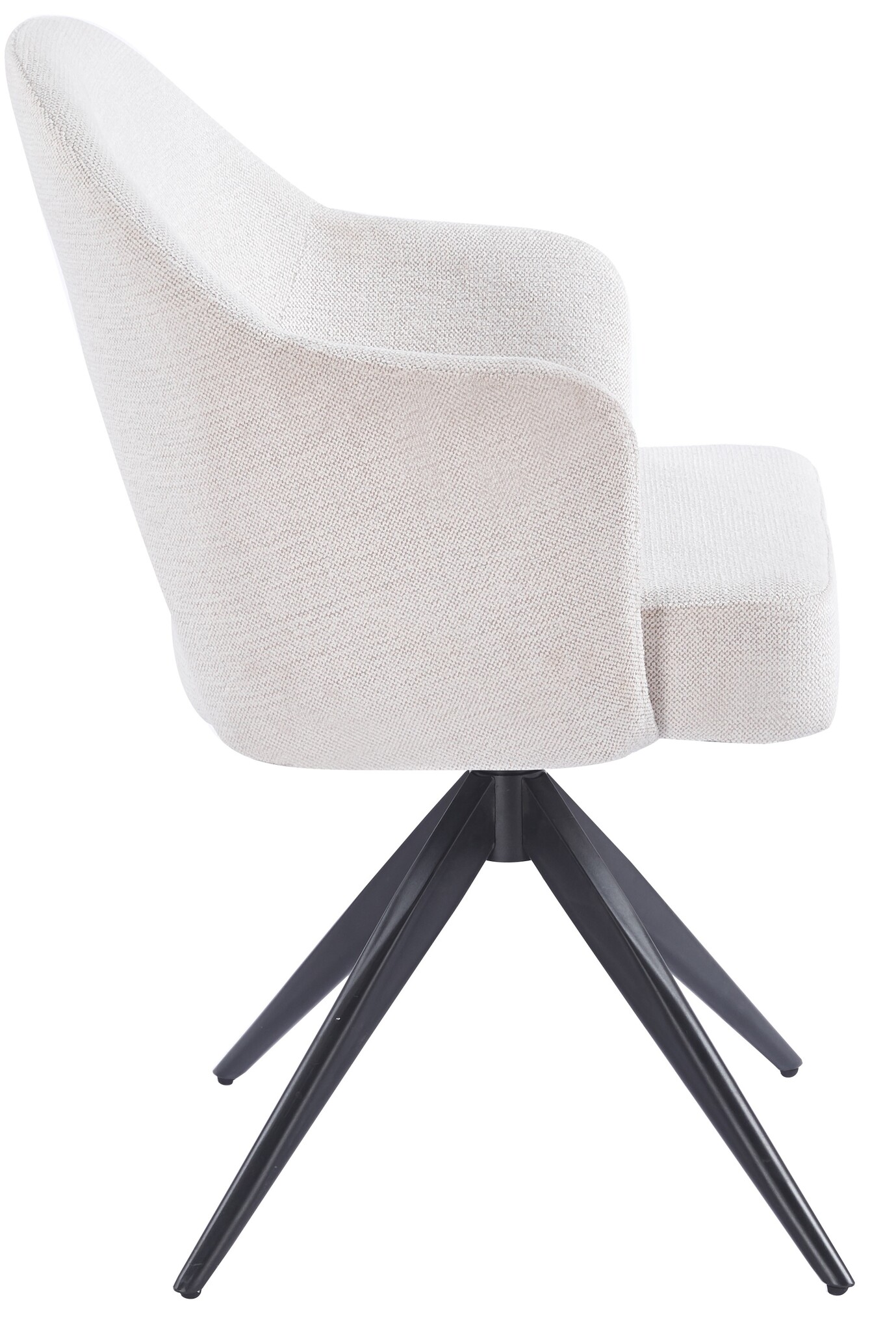 Eetkamerstoel Fuento Sneak Linnen 110 - zwart - draai - Pocketvering