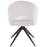 Eetkamerstoel Fuento Sneak Linnen 110  - zwart - draai - Pocketvering