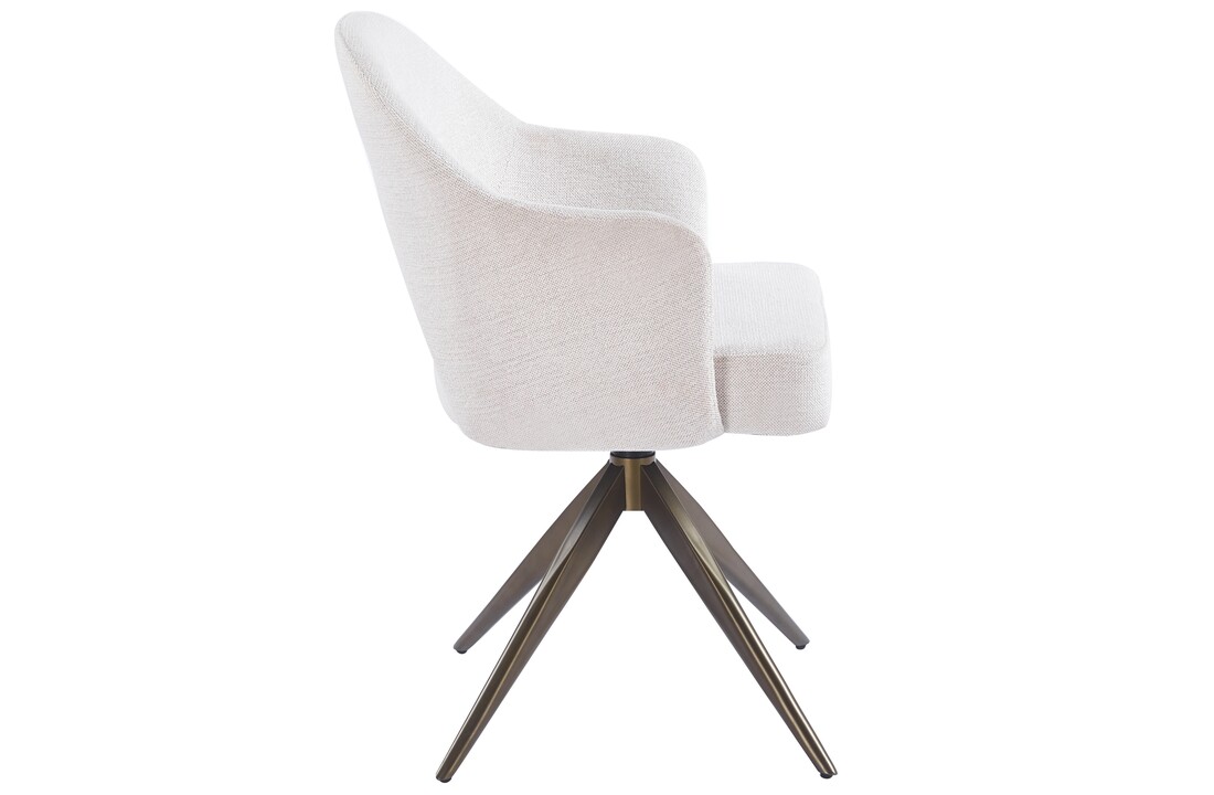 Eetkamerstoel Fuento Sneak Linnen 110 - bruin - draai - Pocketvering