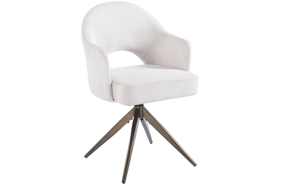 Eetkamerstoel Fuento Sneak Linnen 110 - bruin - draai - Pocketvering