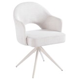 Eetkamerstoel Fuento Sneak Linnen 110 - beige - draai - Pocketvering