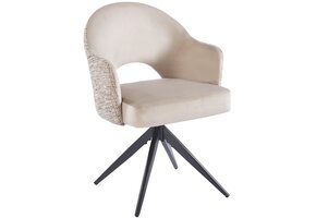 Eetkamerstoel Fuento Velvet/Be Trendy - zwart - draai - Pocketvering