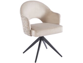 Eetkamerstoel Fuento Velvet/Be Trendy - zwart - draai - Pocketvering