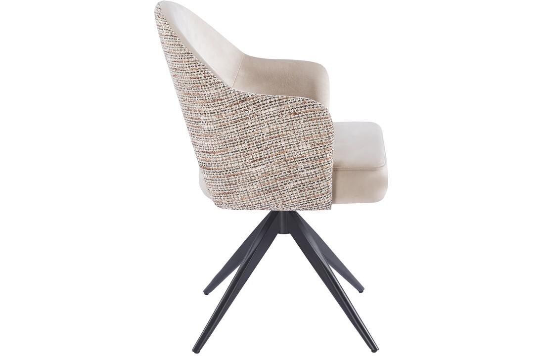 Eetkamerstoel Fuento Velvet/Be Trendy - zwart - draai - Pocketvering