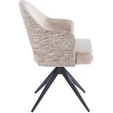 Eetkamerstoel Fuento Velvet/Be Trendy - zwart - draai - Pocketvering