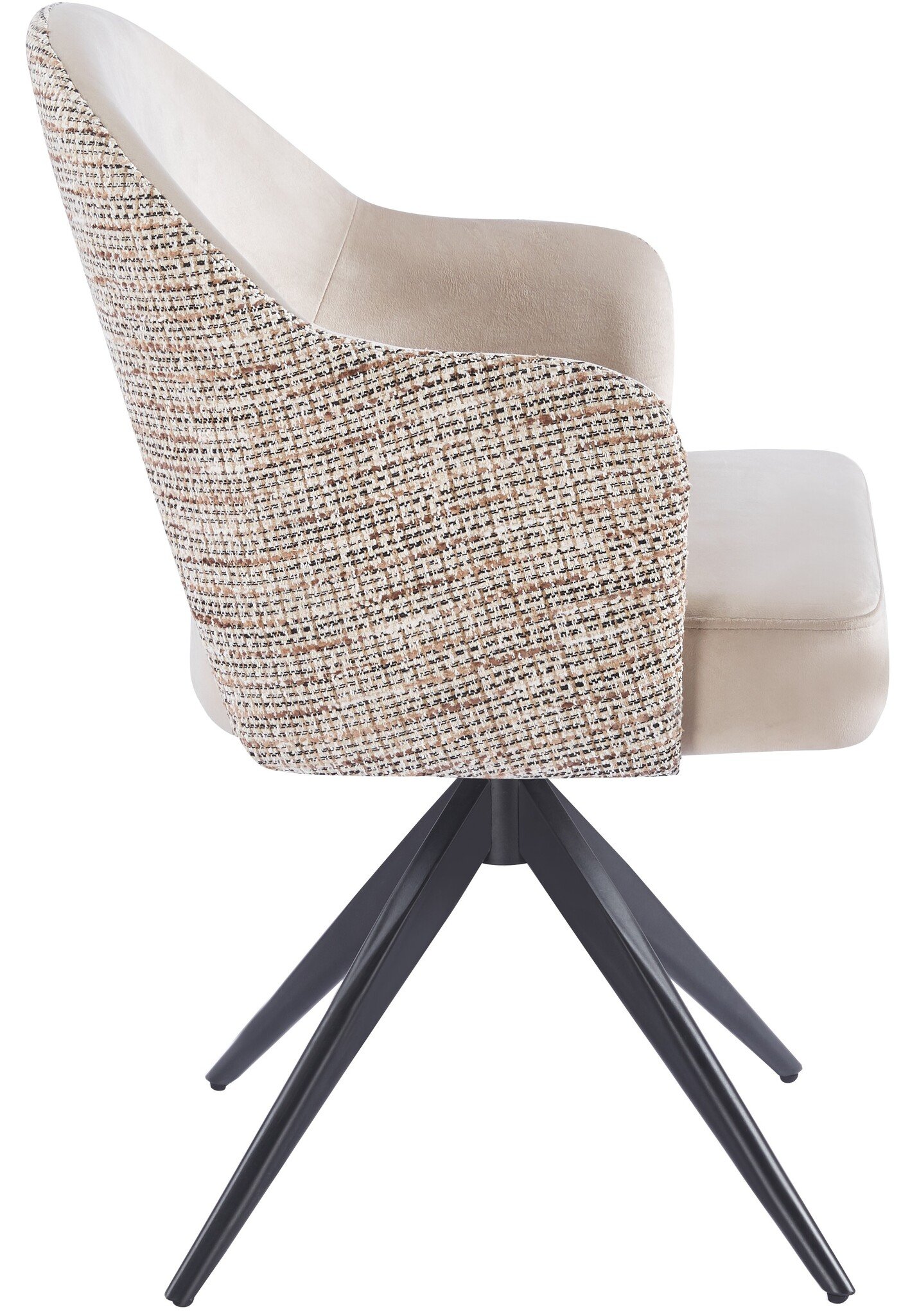 Eetkamerstoel Fuento Velvet/Be Trendy - zwart - draai - Pocketvering