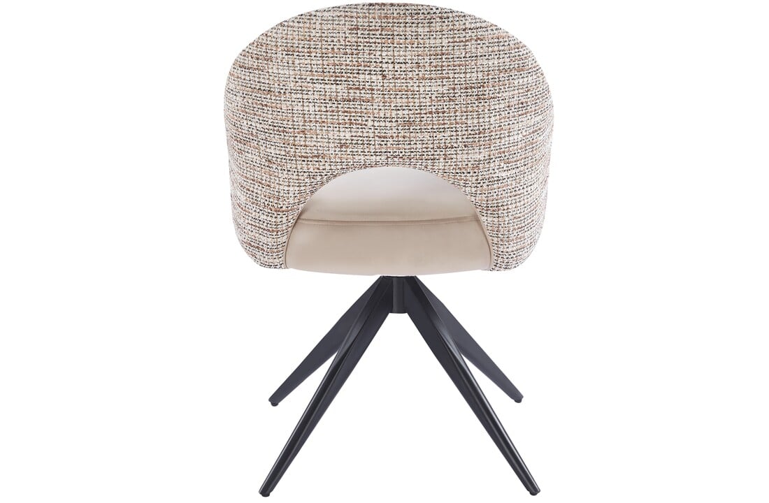 Eetkamerstoel Fuento Velvet/Be Trendy - zwart - draai - Pocketvering