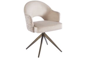 Eetkamerstoel Fuento Velvet/Be Trendy - bruin - draai - Pocketvering