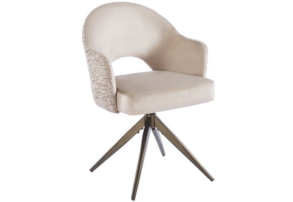 Eetkamerstoel Fuento Velvet/Be Trendy - bruin - draai - Pocketvering